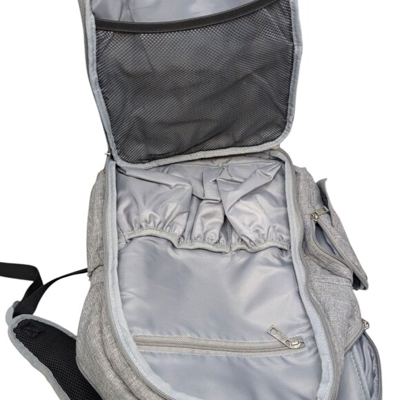 Cisco Raffi Backpack Diaper Bag Unisex Light Grey Many Pockets 15" - Picture 9 of 15